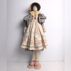 21” Beautiful Vintage Standing Doll with Wooden Legs